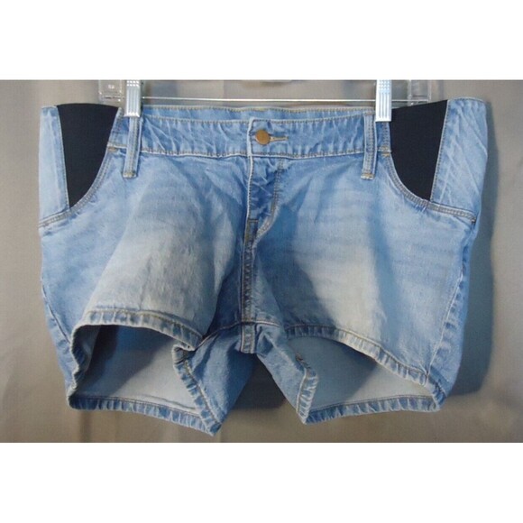 Isabel Maternity Midi Denim Short Shorts Women Size 10 Medium Wash - Picture 2 of 8